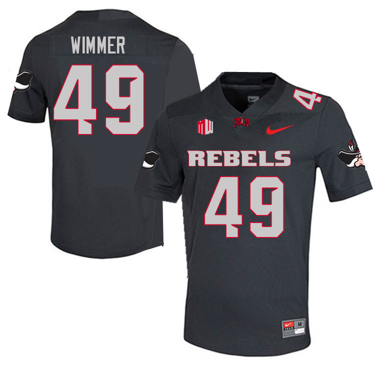 Men #49 Andrew Wimmer UNLV Rebels College Football Jerseys Stitched Sale-Charcoal - Click Image to Close